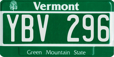 VT license plate YBV296