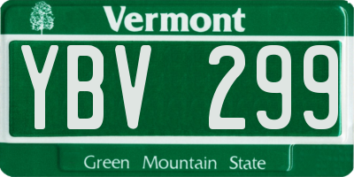 VT license plate YBV299