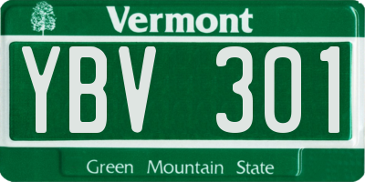 VT license plate YBV301