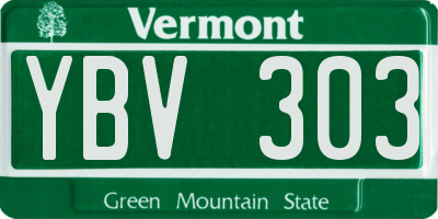 VT license plate YBV303