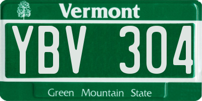 VT license plate YBV304