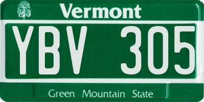 VT license plate YBV305