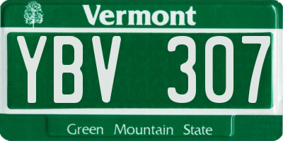 VT license plate YBV307