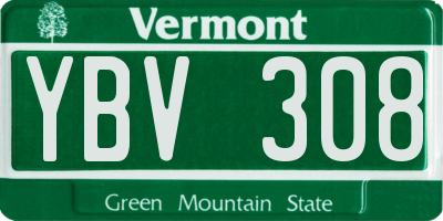 VT license plate YBV308