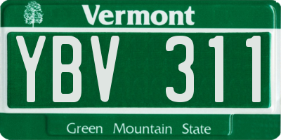 VT license plate YBV311