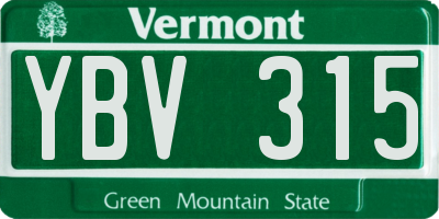 VT license plate YBV315