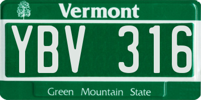 VT license plate YBV316
