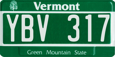 VT license plate YBV317