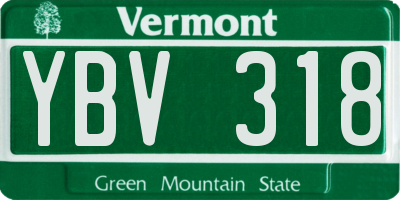 VT license plate YBV318