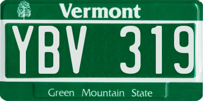 VT license plate YBV319