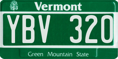 VT license plate YBV320