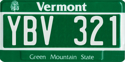 VT license plate YBV321