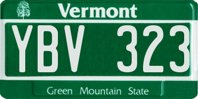 VT license plate YBV323