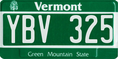 VT license plate YBV325