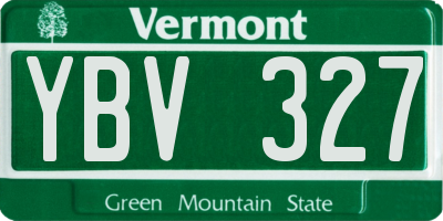 VT license plate YBV327