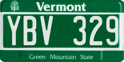 VT license plate YBV329