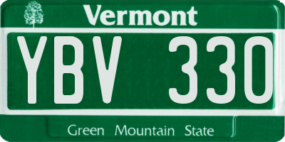 VT license plate YBV330