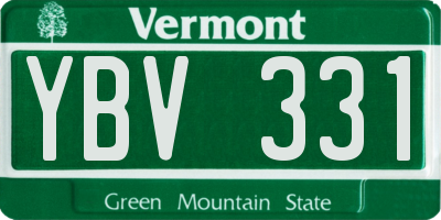 VT license plate YBV331