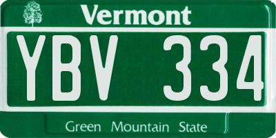 VT license plate YBV334