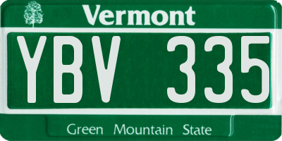 VT license plate YBV335