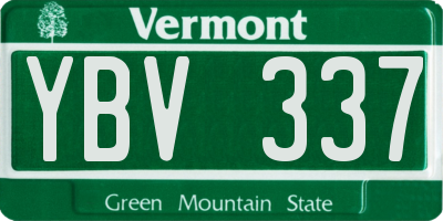 VT license plate YBV337