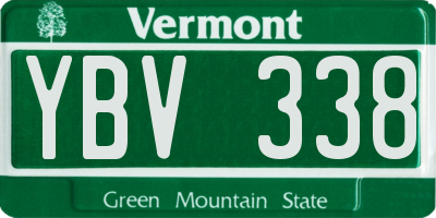 VT license plate YBV338