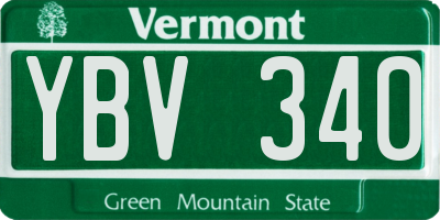 VT license plate YBV340