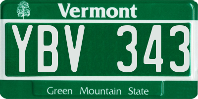 VT license plate YBV343