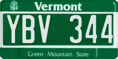 VT license plate YBV344