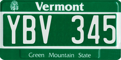 VT license plate YBV345