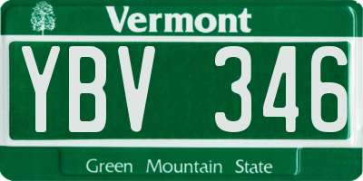 VT license plate YBV346
