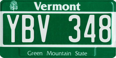 VT license plate YBV348