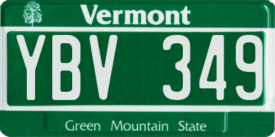VT license plate YBV349