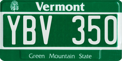 VT license plate YBV350