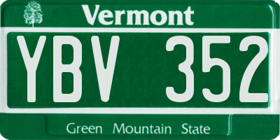 VT license plate YBV352