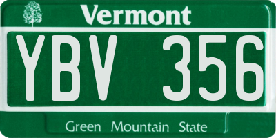 VT license plate YBV356