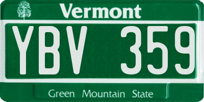 VT license plate YBV359