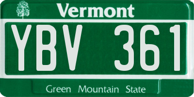 VT license plate YBV361