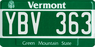 VT license plate YBV363