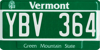 VT license plate YBV364