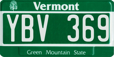 VT license plate YBV369