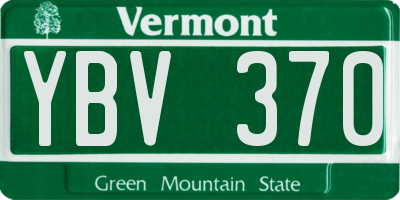 VT license plate YBV370