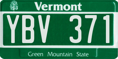 VT license plate YBV371