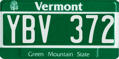 VT license plate YBV372