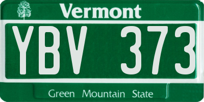VT license plate YBV373