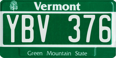 VT license plate YBV376