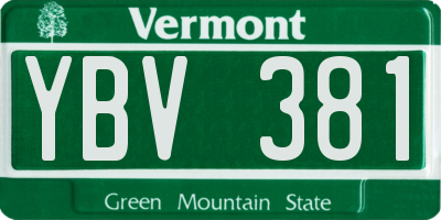 VT license plate YBV381