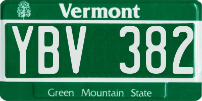 VT license plate YBV382