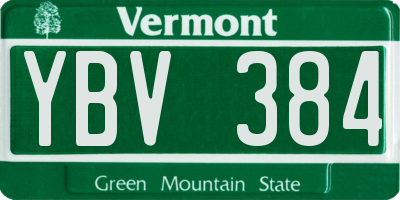 VT license plate YBV384