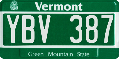 VT license plate YBV387